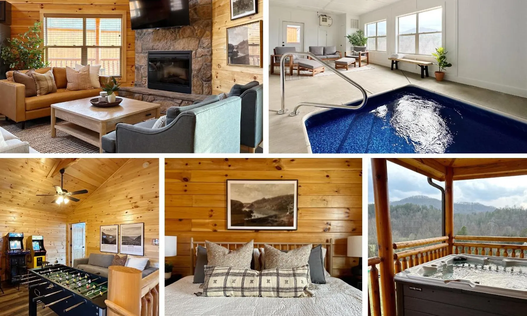 Modern W Indoor Pool Mtn View Game * Pigeon Forge