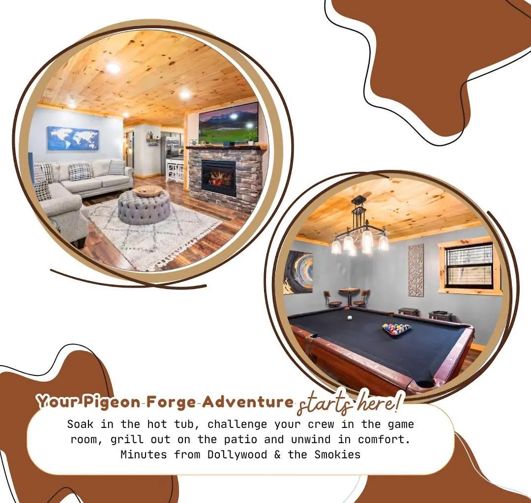 Peaceful Escape W Hot Tub Grill Pool Table Feriehus Pigeon Forge