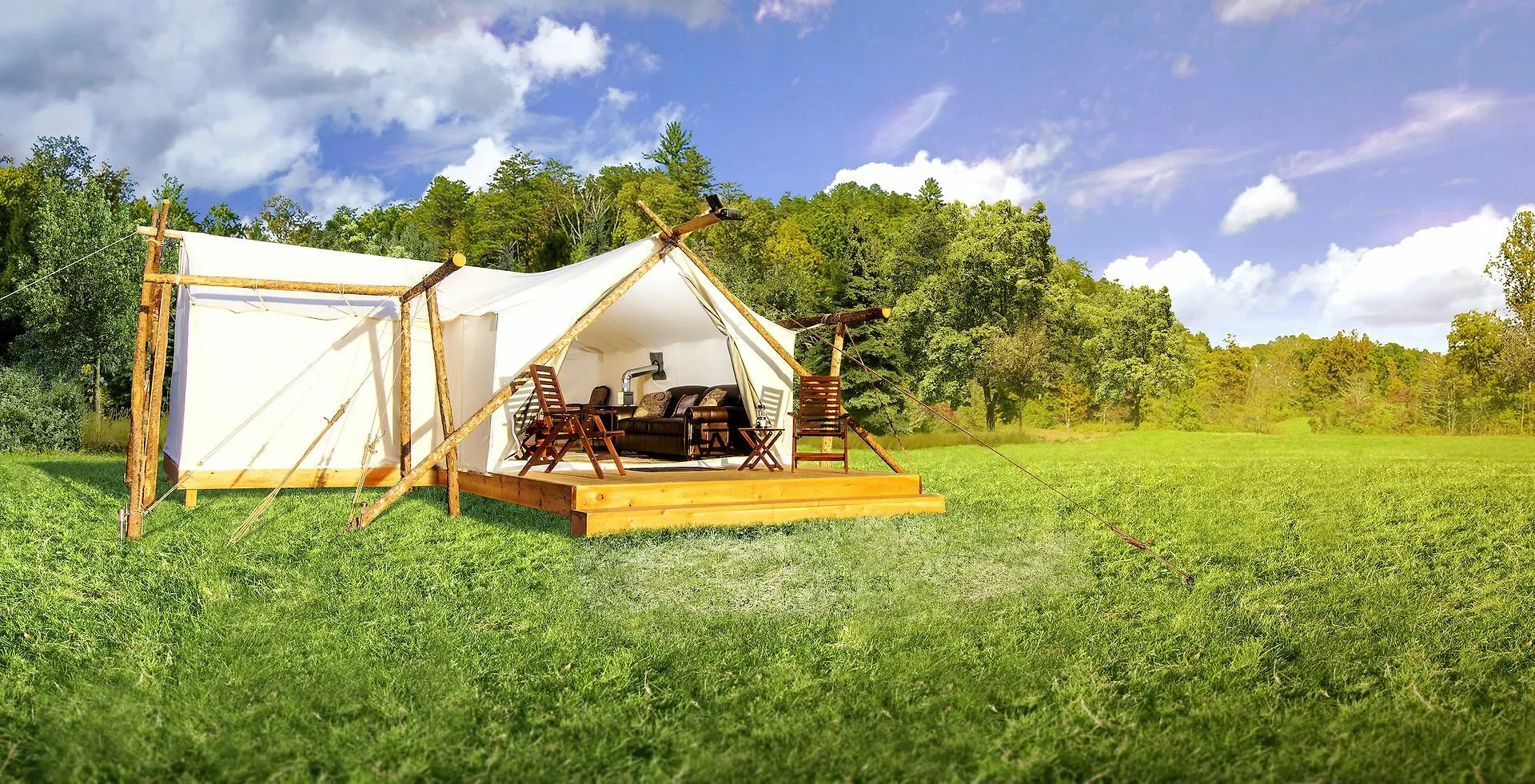 Under Canvas Great Smoky Mountains Роскошный шатер 3*